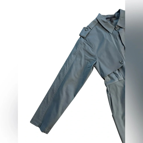 BCBG Maxazria Long Sleeve Trench Dress Castor Grey Size Large - Picture 5 of 11